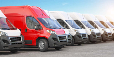 Red Delivery Van In A Row Of White Vans Best Expr 2021 08 31 08 29 14 Utc